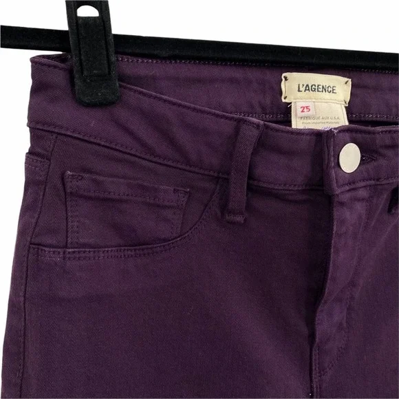 L'Agence Marguerite High Rise Skinny Jeans Purple